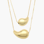 Collar Chapa de Oro Gota Color Oro