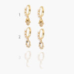 Hoops Chapa de Oro Mano de Fatima Perlas 0735