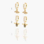 Hoops Chapa de Oro Insectos Perlas 0727