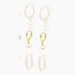 Arracadas Hoops Chapa de Oro Perla 0722 - Modelo 1