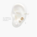 Broqueles Chapa de Oro Perlas 0377