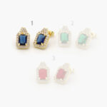 Broqueles Chapa de Oro Zirconia Color 0375