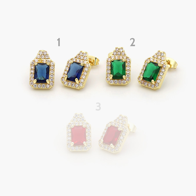 marcate322 Broqueles Chapa de Oro Zirconia Color 0375 - Image 1