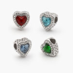 Dije Acero Inoxidable Corazón Zirconias 0463