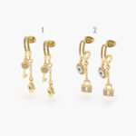 Aretes Chapa de Oro Candados & LLaves 0428