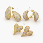 Aretes Chapa de Oro Zirconias 0449