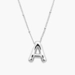 Collar Iniciales Chapa de Rodio Globo 11