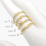 Anillo Chapa de Oro Ajustable Signo Zodiacal 0992