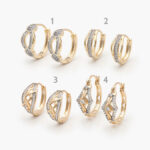 Arracadas Chapa de Oro Zirconias Grupo 6