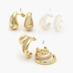 Aretes Chapa de Oro Zirconias 0446