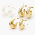 Aretes Chapa de Oro Chuncky 0437