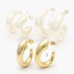 Aretes Chapa de Oro Chuncky 0436