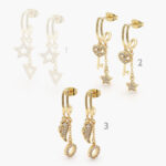 Aretes Chapa de Oro Zirconias 0427
