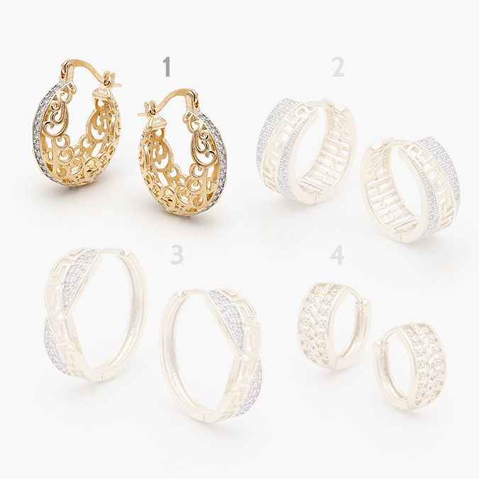 marcate309 Arracadas Chapa de Oro Zirconias Grupo 13 - Image 1