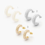 Aretes Chapa de Oro/Rodio Perlas 0451