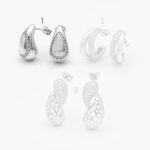 Aretes Chapa de Rodio Zirconias 0447