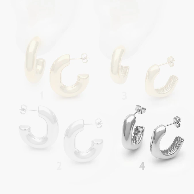 AA10049 Aretes Acero Inoxidable Chunky 0049 - Imagen 1