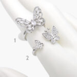 Anillo Chapa de Rodio Ajustable Mariposas 1006
