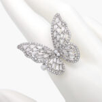 Anillo Chapa de Rodio Ajustable Mariposa Zirconia 1009