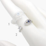 Anillo Chapa de Rodio Ajustable Ojo Turco 1011