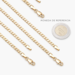 Cadena Chapa de Oro Cubana 3mm. 0102