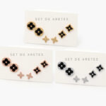 Aretes Acero Inoxidable Flores Esmalte 948