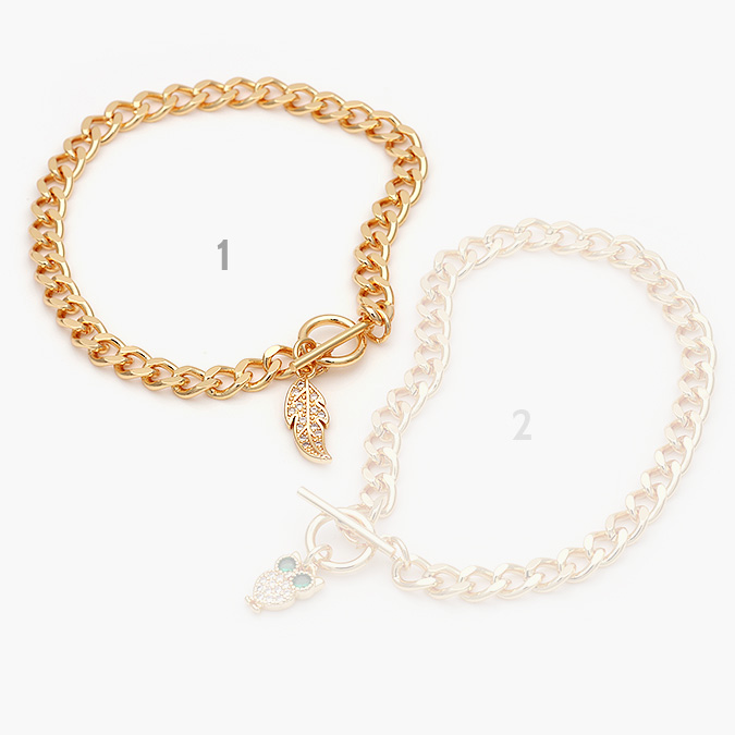 marca45 Pulso Chapa de Oro Hoja & Buho 0475 - Image 1