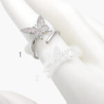 Anillo Chapa de Rodio Ajustable Mariposas 1004