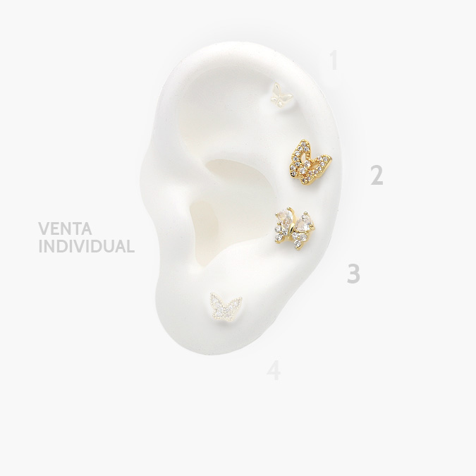marcaca212 Piercing Chapa de Oro Mariposas 0012 - Imagen 1
