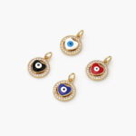 Dije Chapa de Oro Corazón Ojo Turco