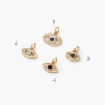 Dije Chapa de Oro Ojo Turco Zirconias