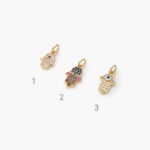 Dije Chapa de Oro Mano de Fatima Zirconias