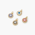 Dije Chapa de Oro Ojo Turco Esmalte