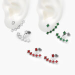Aretes Acero Inoxidable Flores Esmalte 0053