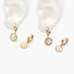 Arracadas Acero Inoxidable Flores Madre Perla 0136