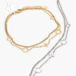 Tobillera Acero Inoxidable Flores 0004