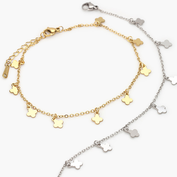 AT0006 Tobillera Acero Inoxidable Flores 0006 - Image 1