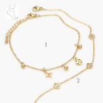 Tobillera Acero Inoxidable Flores 0009