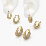 Arracadas Chapa de Oro Zirconias 0739