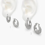 Arracadas Chapa de Rodio Zirconia 0747