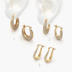 Arracadas Chapa de Oro Zirconia 0752