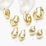 Arracadas Chapa de Oro Chunky 0755