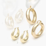 Arracadas Chapa de Oro Liso 0768