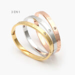Brazalete Triple Acero Inoxidable LOVE 0352