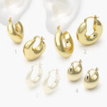 Arracadas Chapa de Oro Chunky 0755
