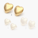 Aretes Acero Inoxidable Corazones Lisos 0059