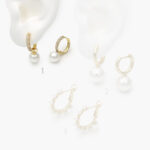 Arracadas Chapa de Oro Perla 0738