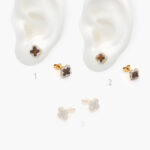 Broqueles Acero Inoxidable Flor Esmalte 0020