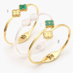 Brazalete Acero Inoxidable Flores Esmalte 0363