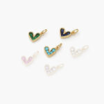 Dije Chapa de Oro Corazón Zirconias